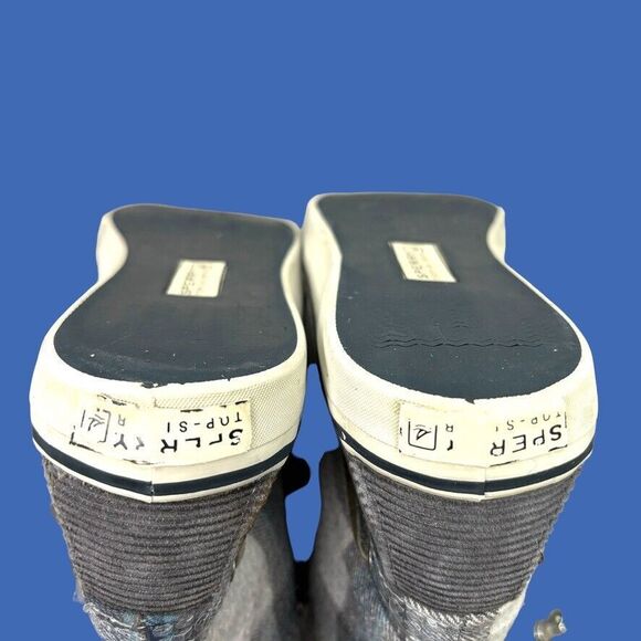 SPERRY TOP-SIDER Acklins Sequin Charcoal Corduroy Ankle Shoes Boot Womens 7M - Picture 11 of 12